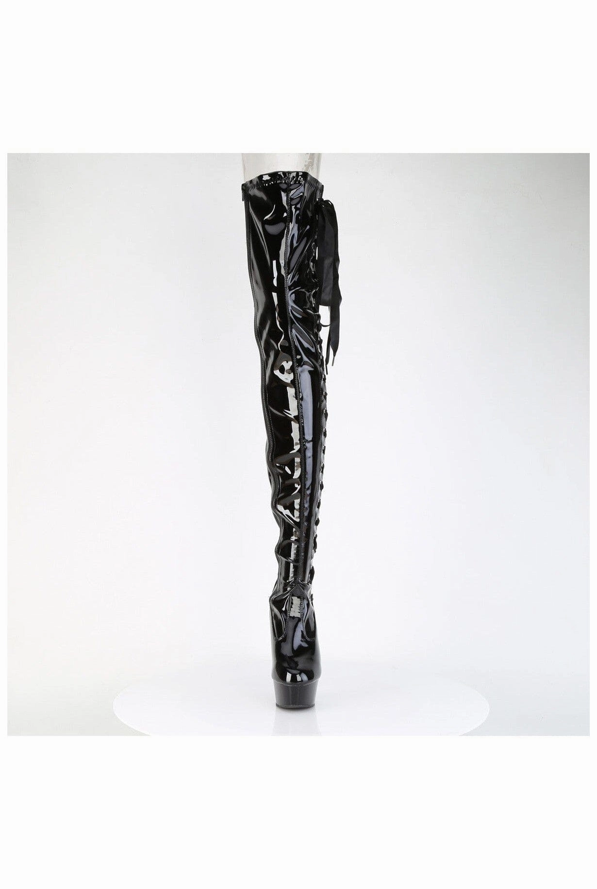 DELIGHT-4050 Black Patent Thigh Boot