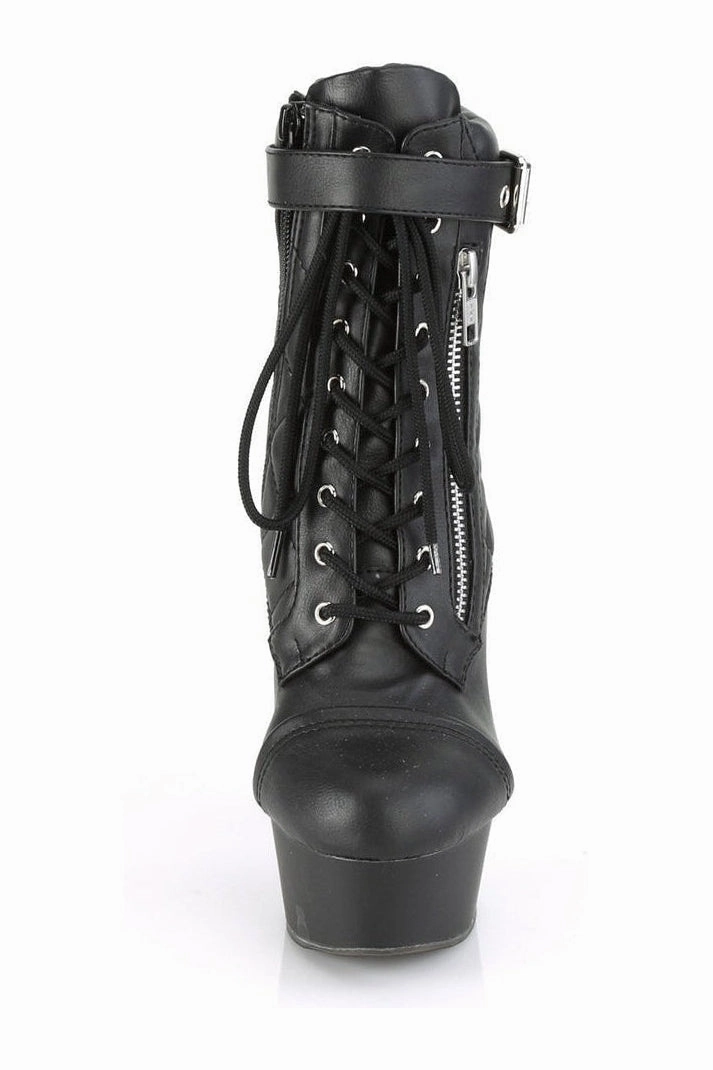 DELIGHT-600-05 Exotic Boot | Black Faux Leather