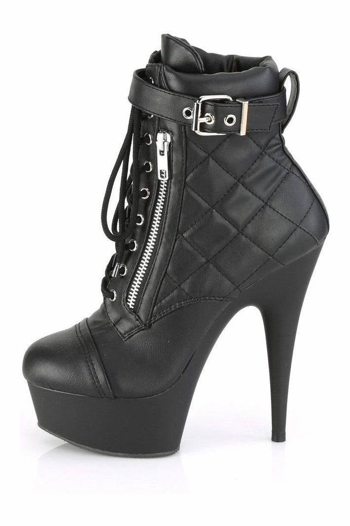 DELIGHT-600-05 Exotic Boot | Black Faux Leather