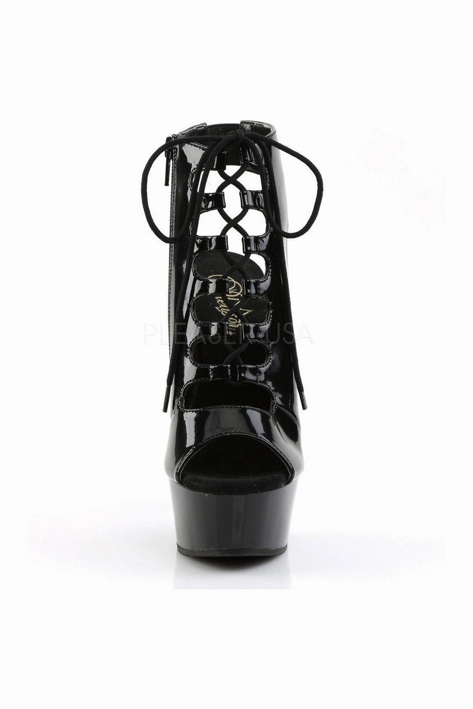 DELIGHT-600-20 Platform Boot  | Black Patent