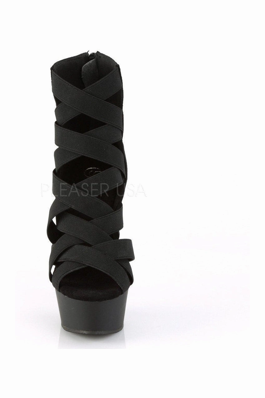 DELIGHT-600-24 Platform Sandal  | Black Elastic