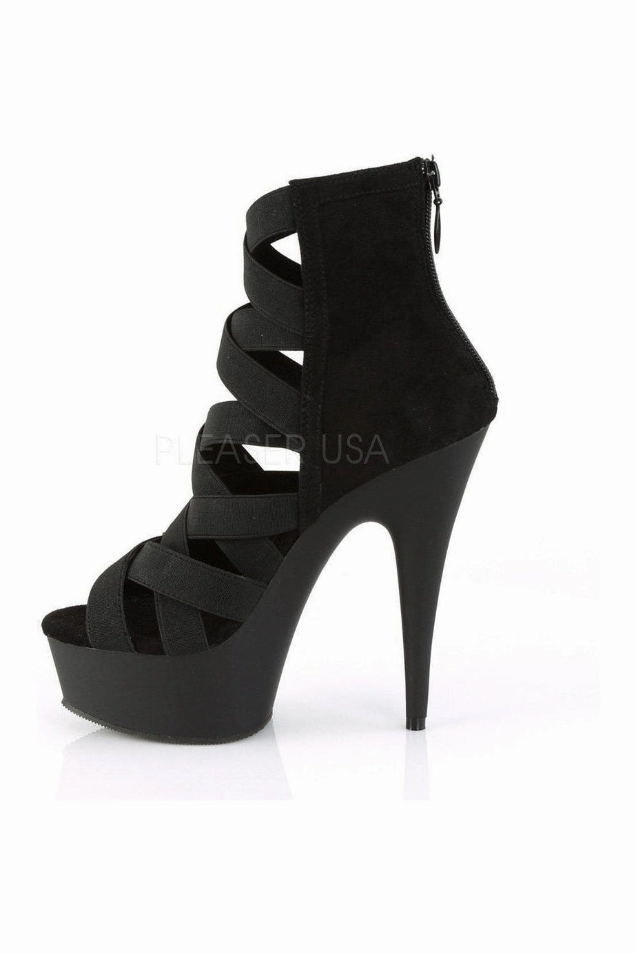 DELIGHT-600-24 Platform Sandal  | Black Elastic