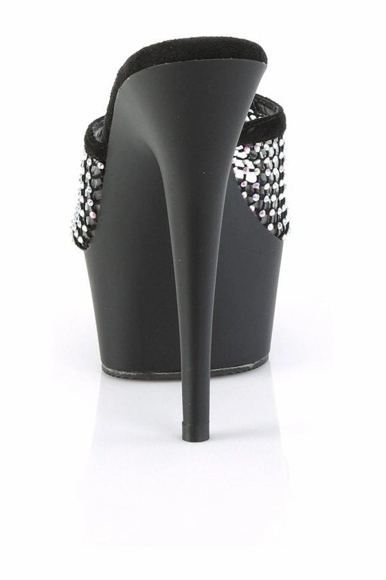 DELIGHT-601-6RM Slide | Black Faux Suede