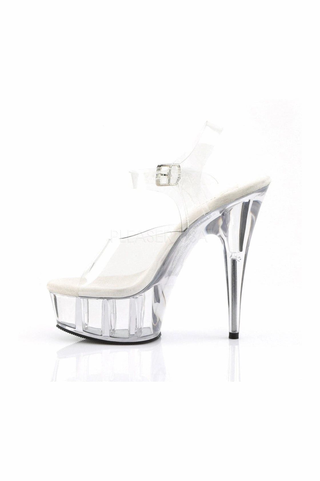 DELIGHT-608 Platform Sandal  | Clear Vinyl