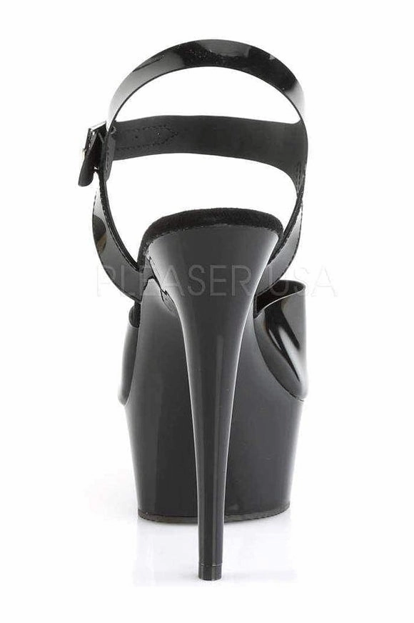 DELIGHT-608N Platform Sandal | Black Faux Leather