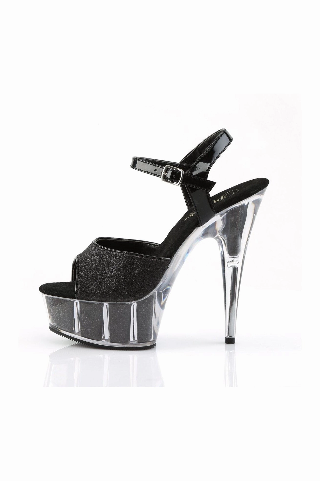 DELIGHT-609-5G Sandal | Black Glitter