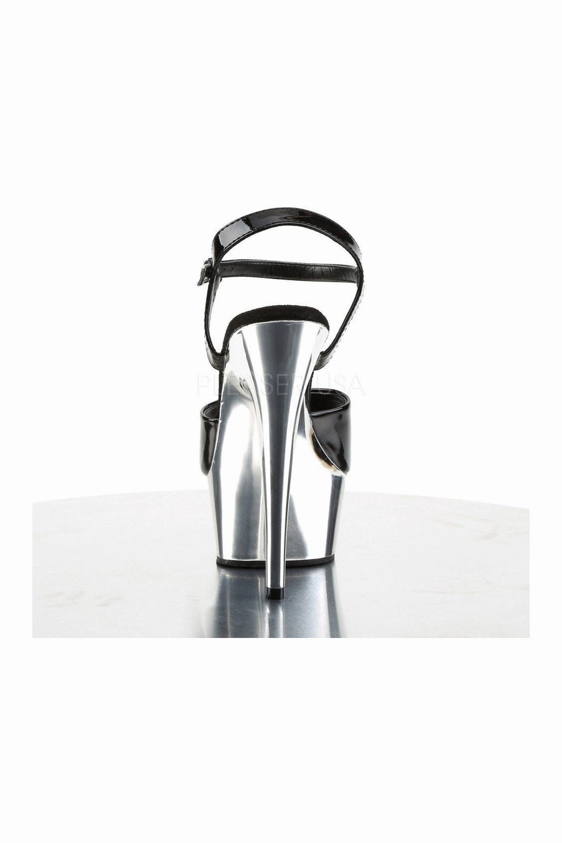 DELIGHT-609 Platform Sandal  | Black Patent