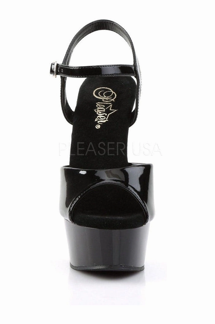 DELIGHT-609 Platform Sandal  | Black Patent