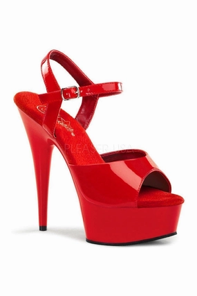 DELIGHT-609 Platform Sandal  | Red Patent