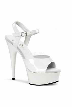 DELIGHT-609 Platform Sandal  | White Patent