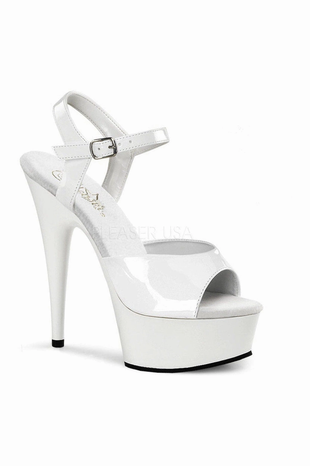 DELIGHT-609 Platform Sandal  | White Patent