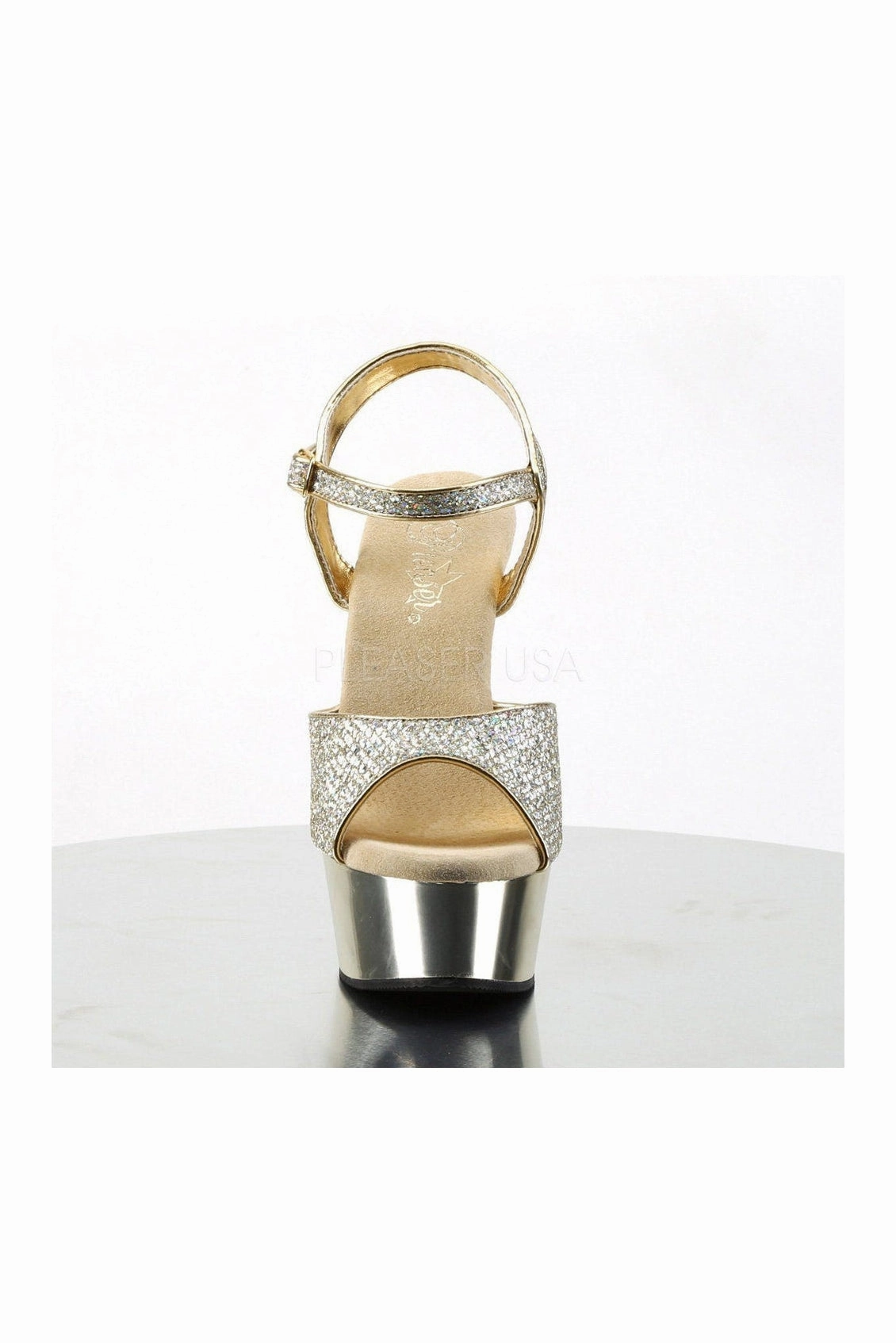 DELIGHT-609G Platform Sandal  | Gold Glitter