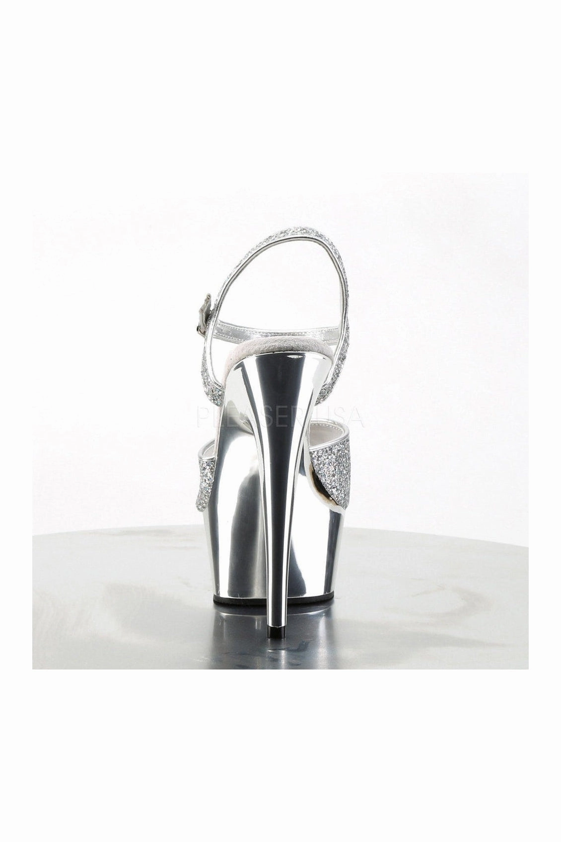 DELIGHT-609G Platform Sandal  | Silver Glitter