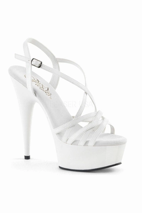 DELIGHT-613 Platform Sandal  | White Patent