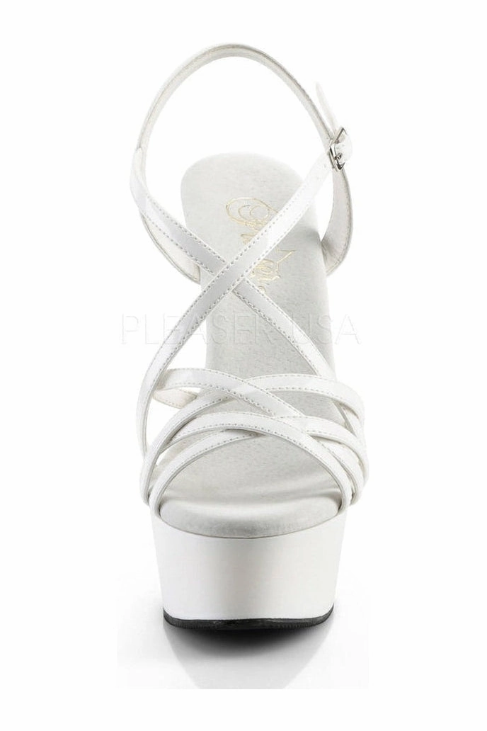 DELIGHT-613 Platform Sandal  | White Patent