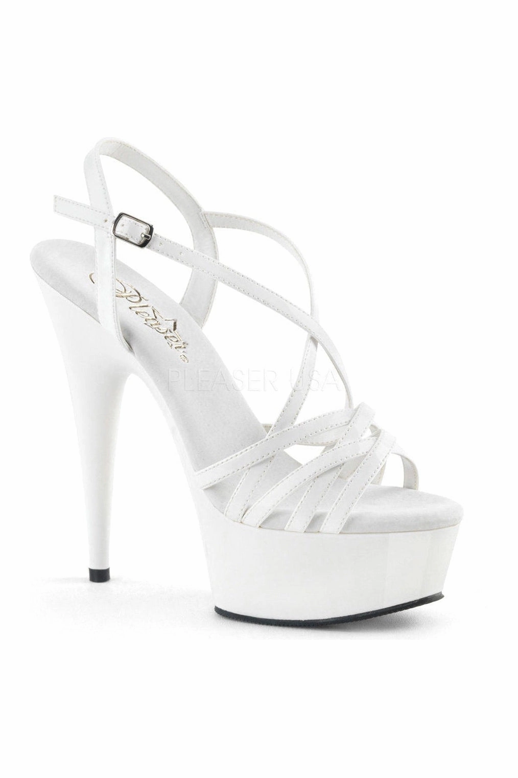 DELIGHT-613 Platform Sandal  | White Patent