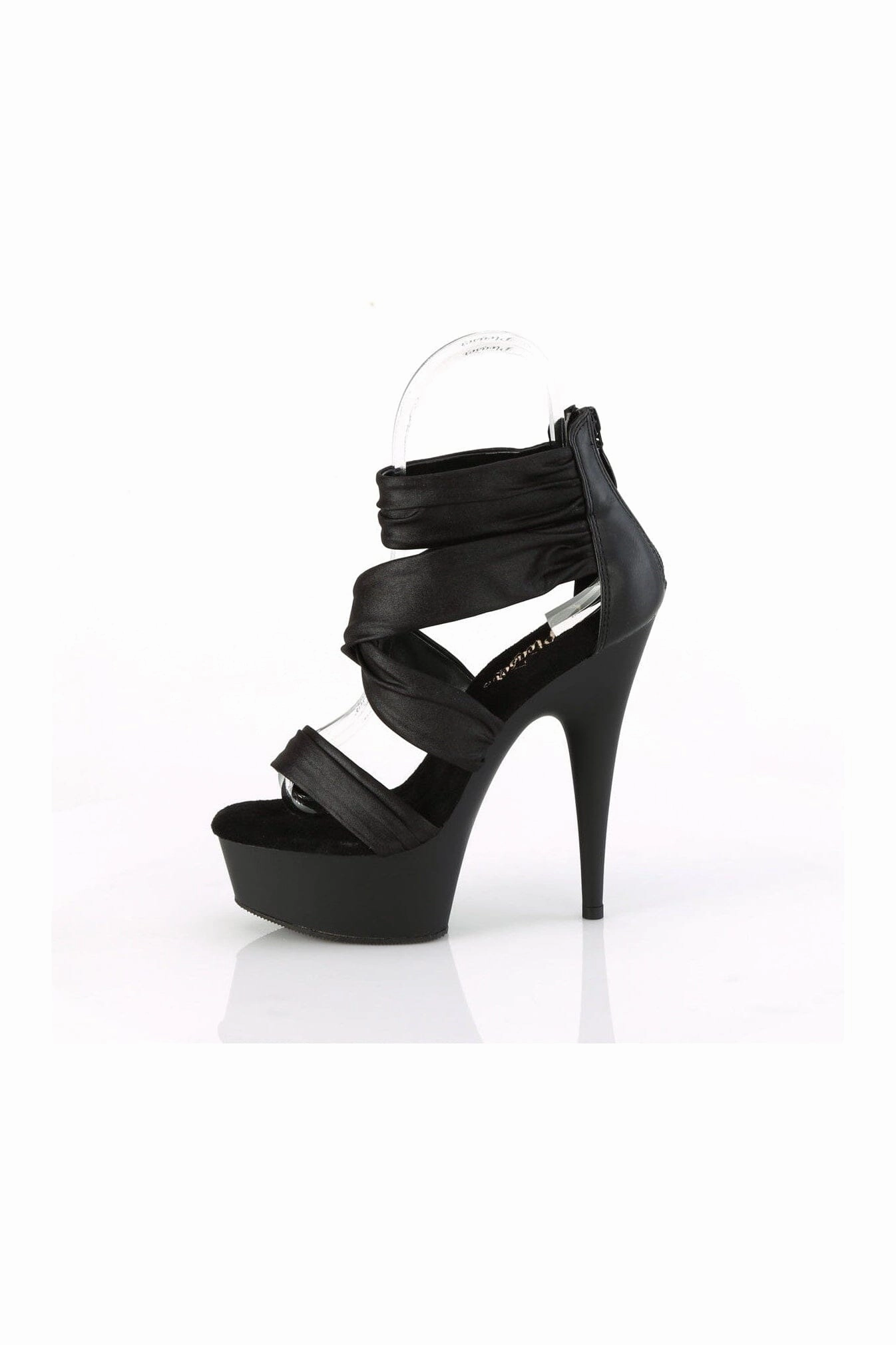 DELIGHT-620 Black Faux Leather Sandal