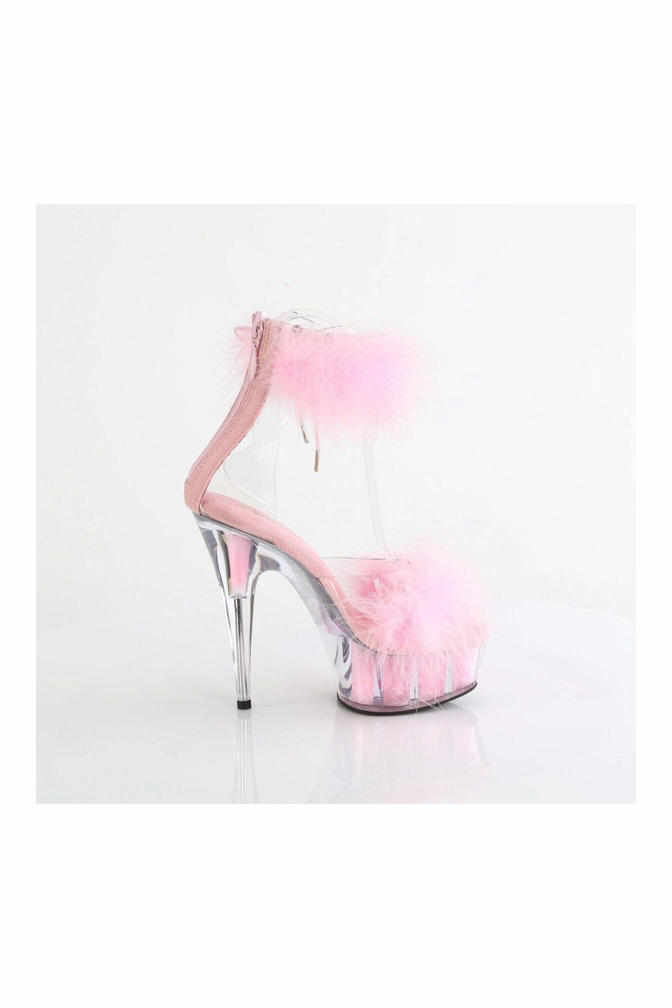 DELIGHT-624F Clear Marabou Sandal
