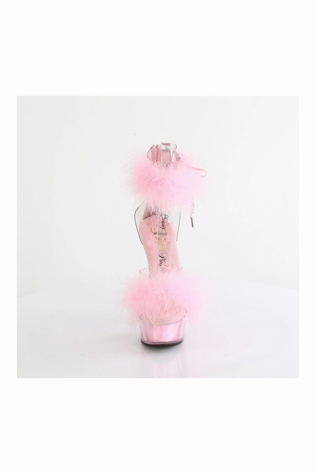 DELIGHT-624F Clear Marabou Sandal