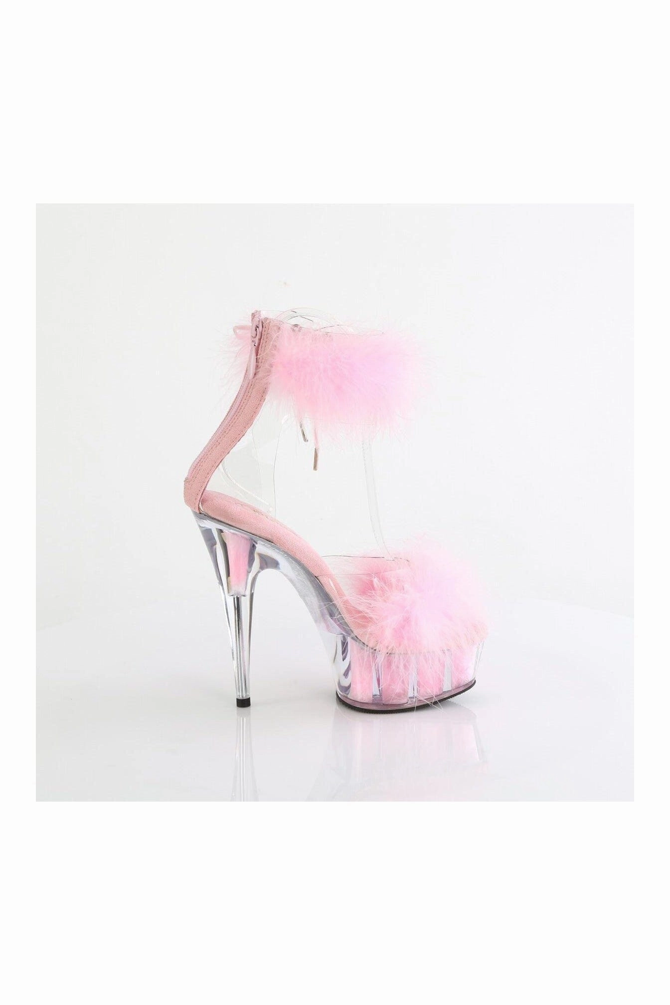 DELIGHT-624F Clear Marabou Sandal
