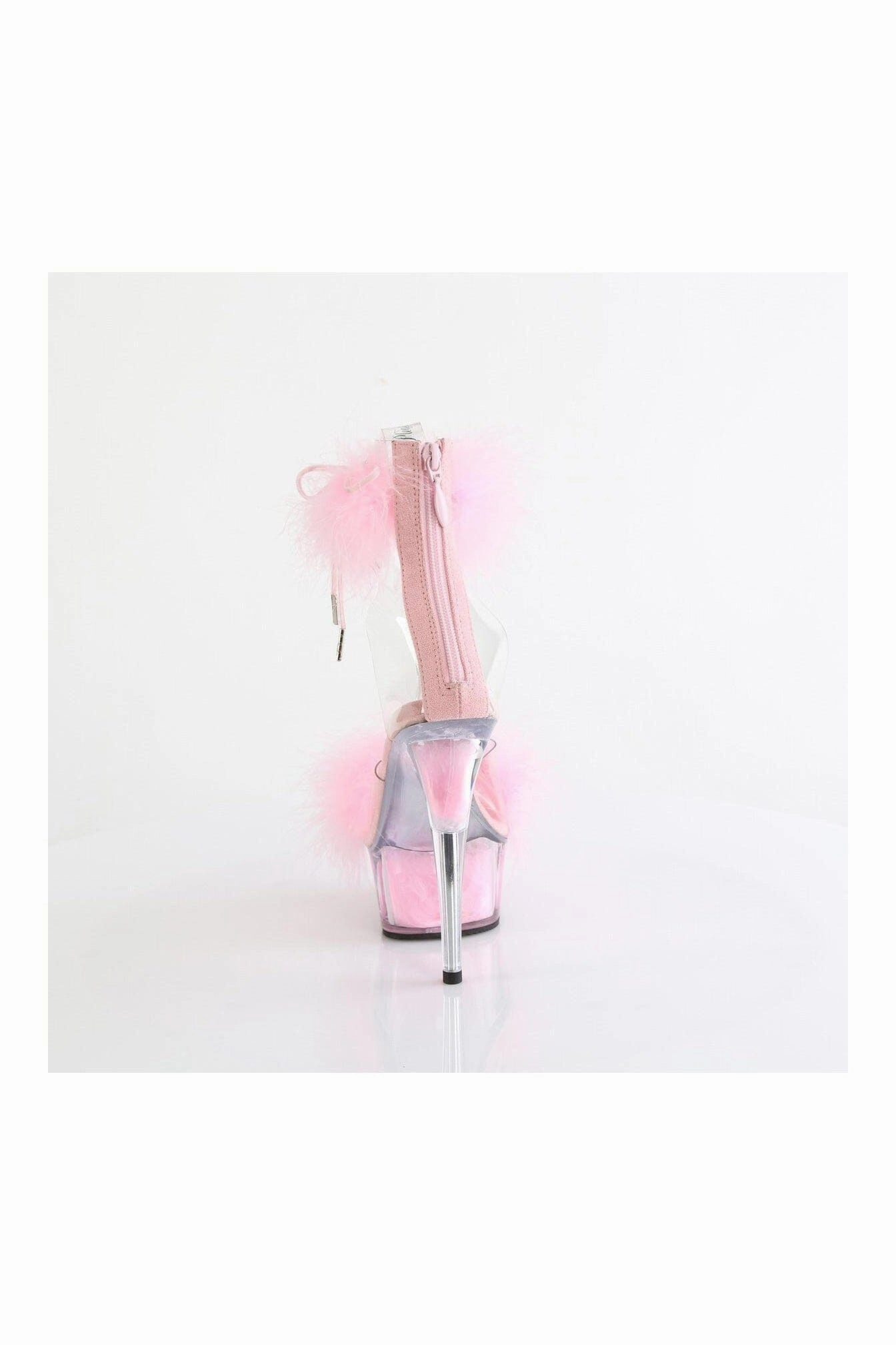 DELIGHT-624F Clear Marabou Sandal
