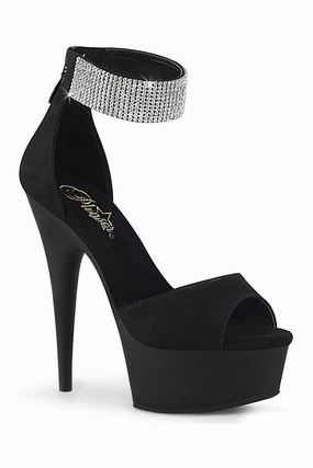 DELIGHT-625 Exotic Sandal | Black Fabric