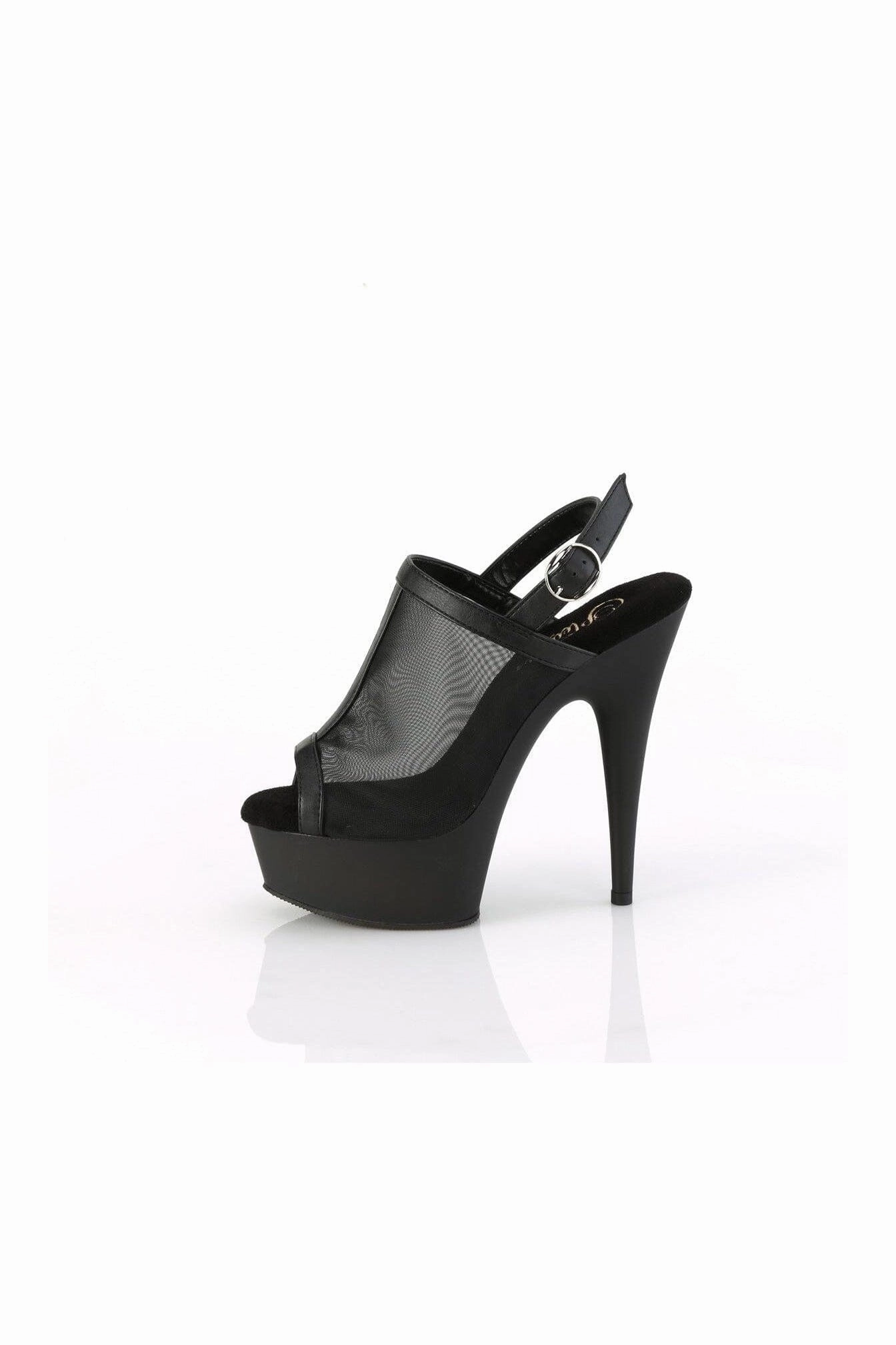 DELIGHT-636 Black Faux Leather Sandal