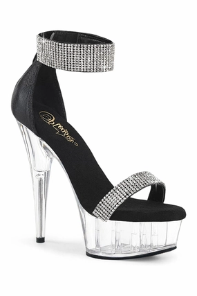 DELIGHT-641 Black Fabric Sandal