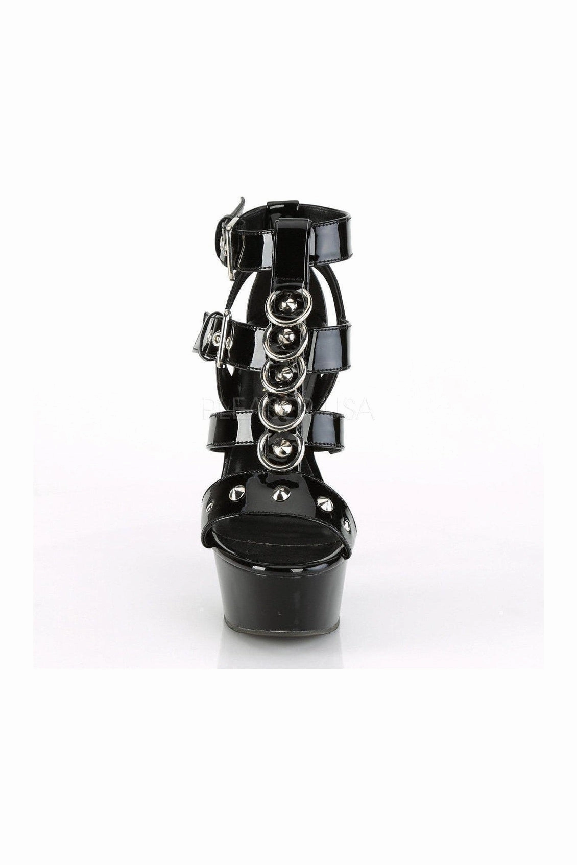 DELIGHT-658 Platform Sandal | Black Patent