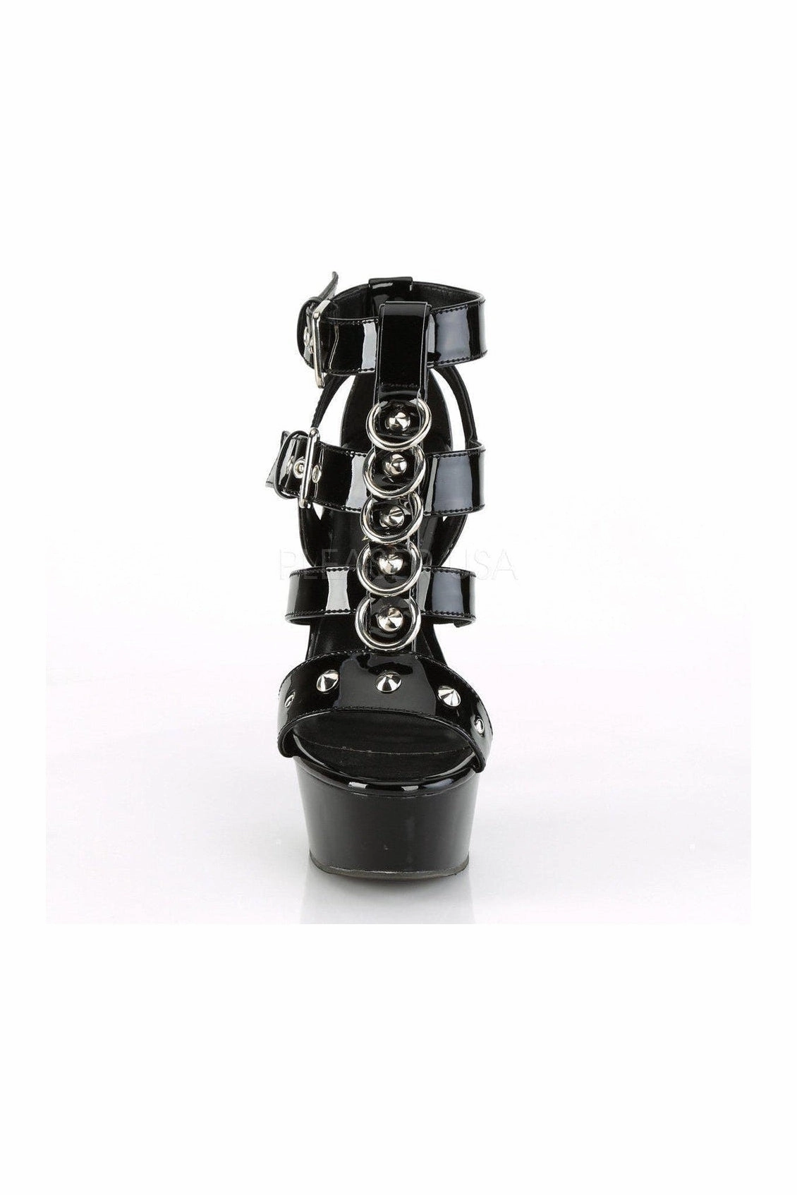 DELIGHT-658 Platform Sandal | Black Patent