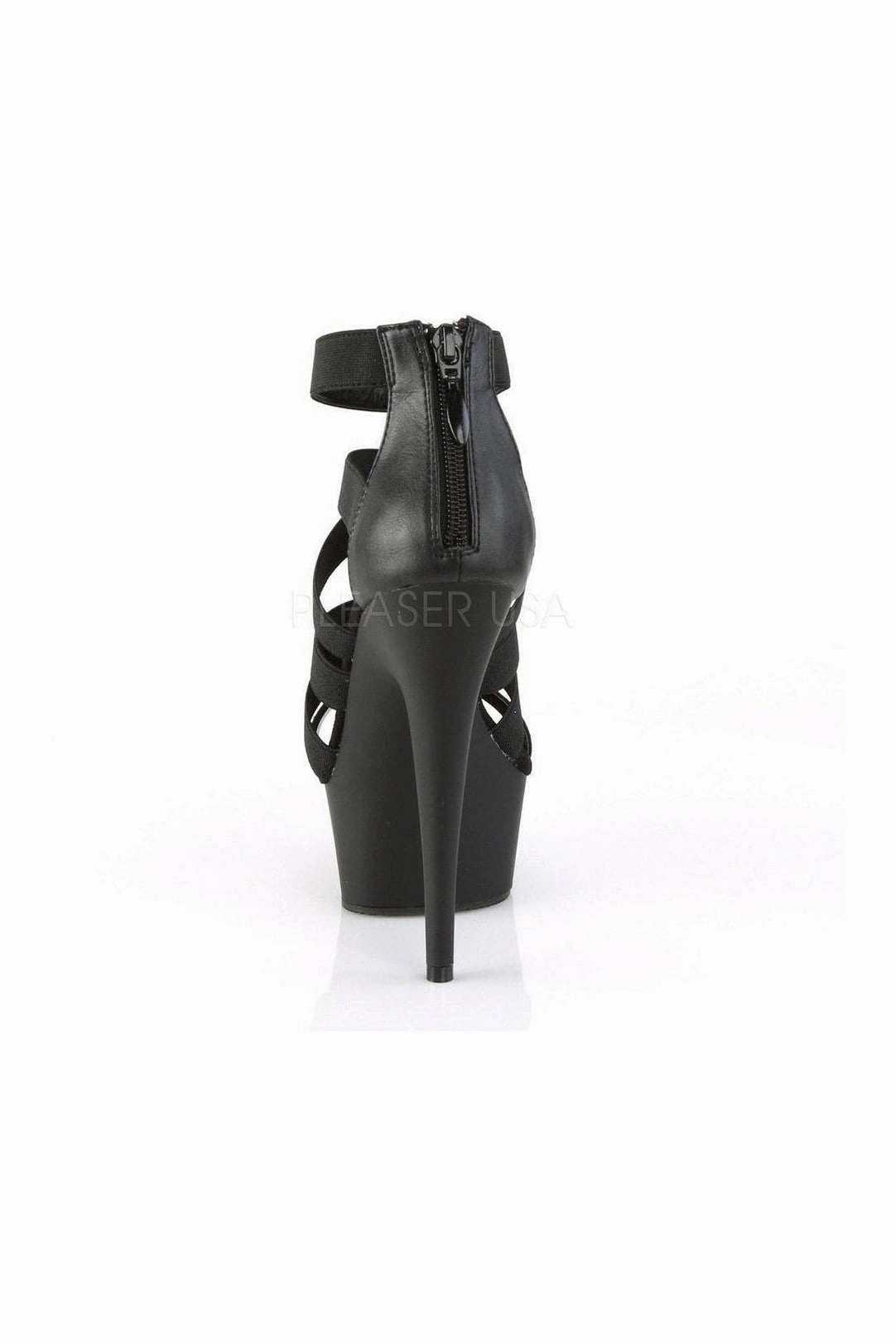 DELIGHT-659 Platform Sandal  | Black Elastic