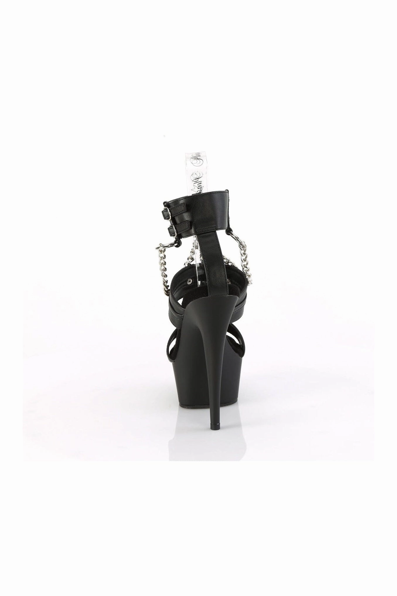 DELIGHT-661 Black Faux Leather Sandal