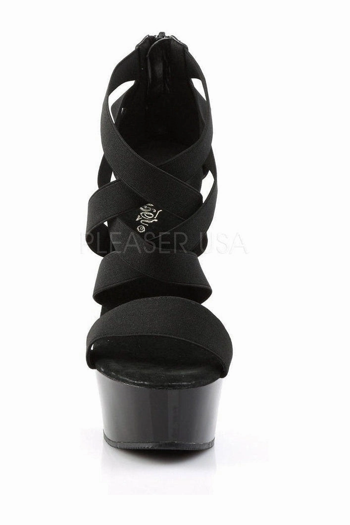 DELIGHT-669 Platform Sandal  | Black elastic