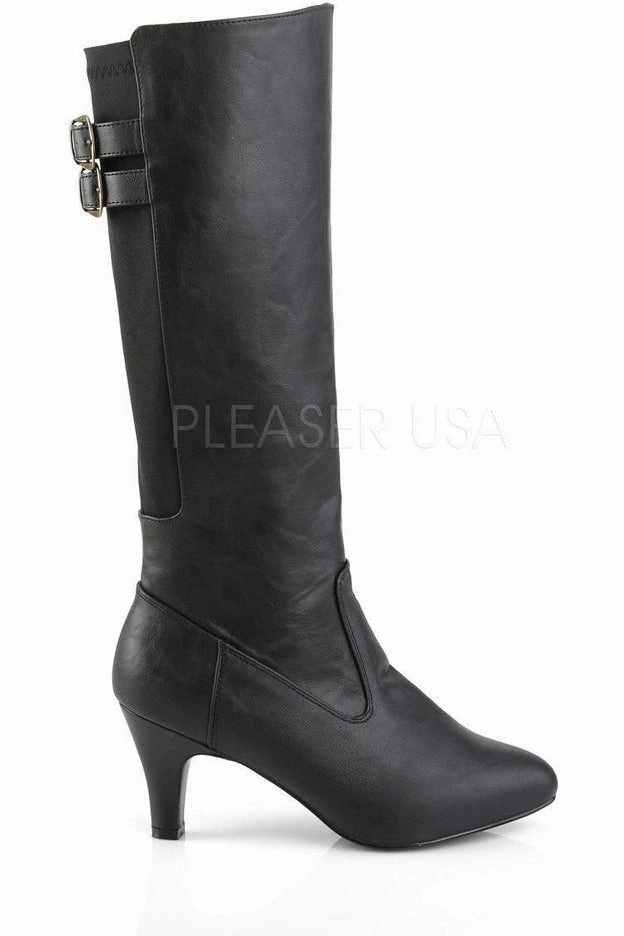 DIVINE-2018 Knee Boot | Black Faux Leather