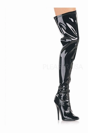 DOMINA-3000 Thigh Boot | Black Patent