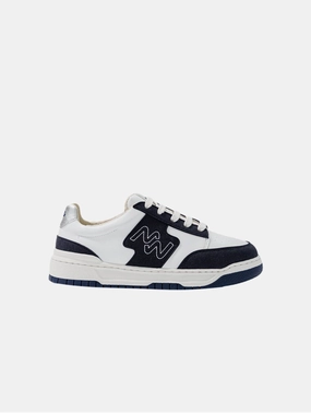 Dream Big Unisex Vegan Corn Leather Sneakers | Silver & Navy