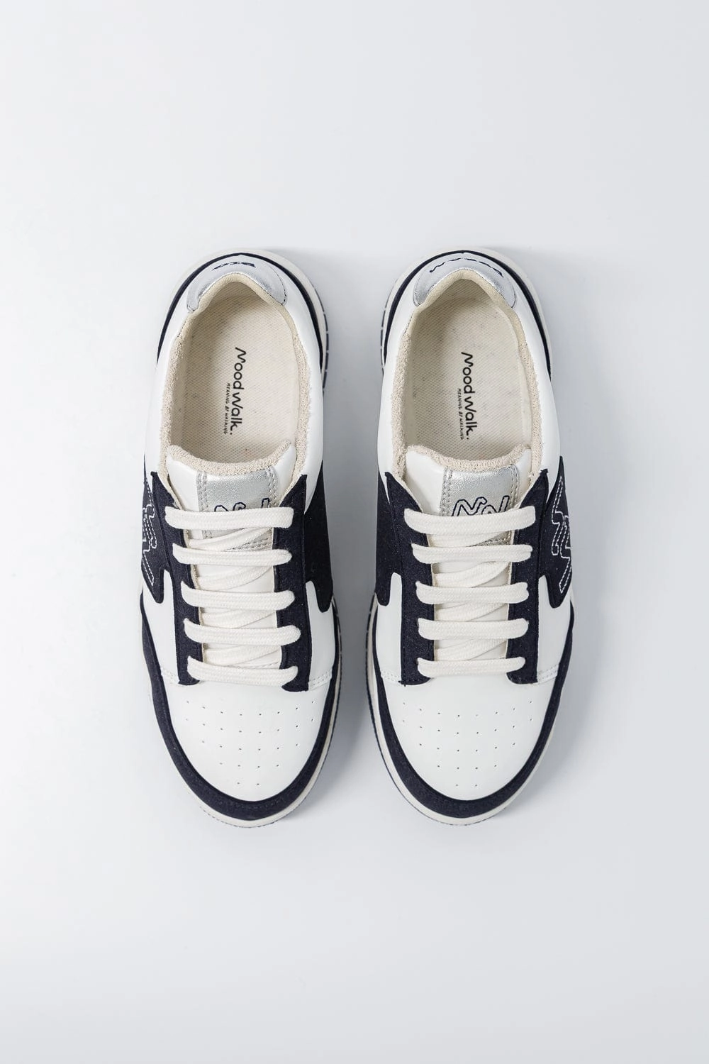 Dream Big Unisex Vegan Corn Leather Sneakers | Silver & Navy