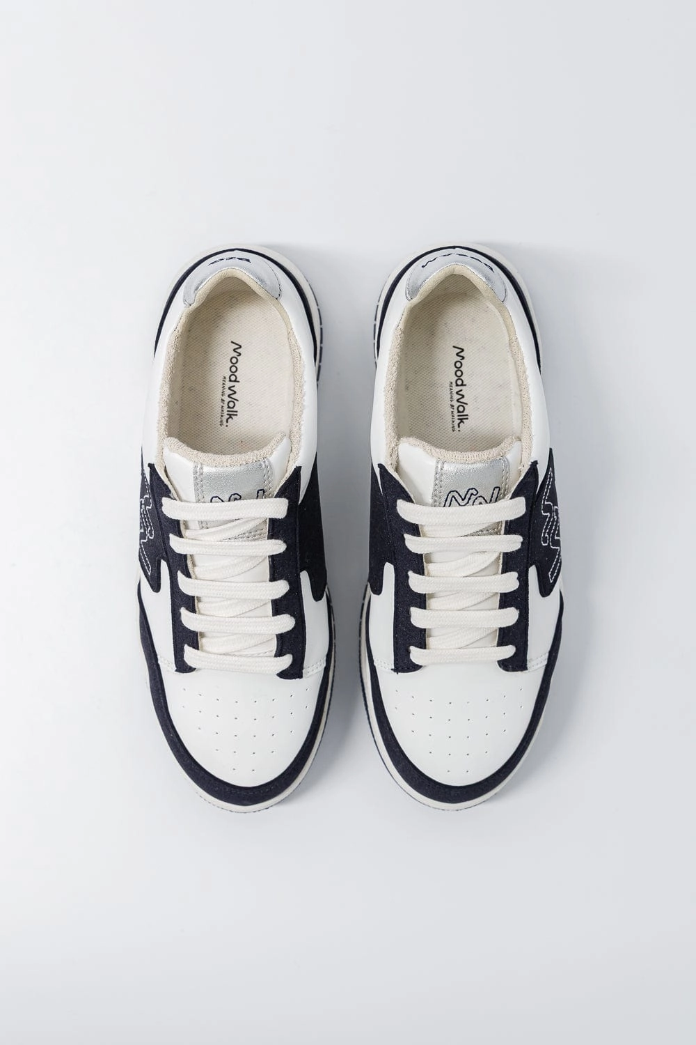 Dream Big Unisex Vegan Corn Leather Sneakers | Silver & Navy