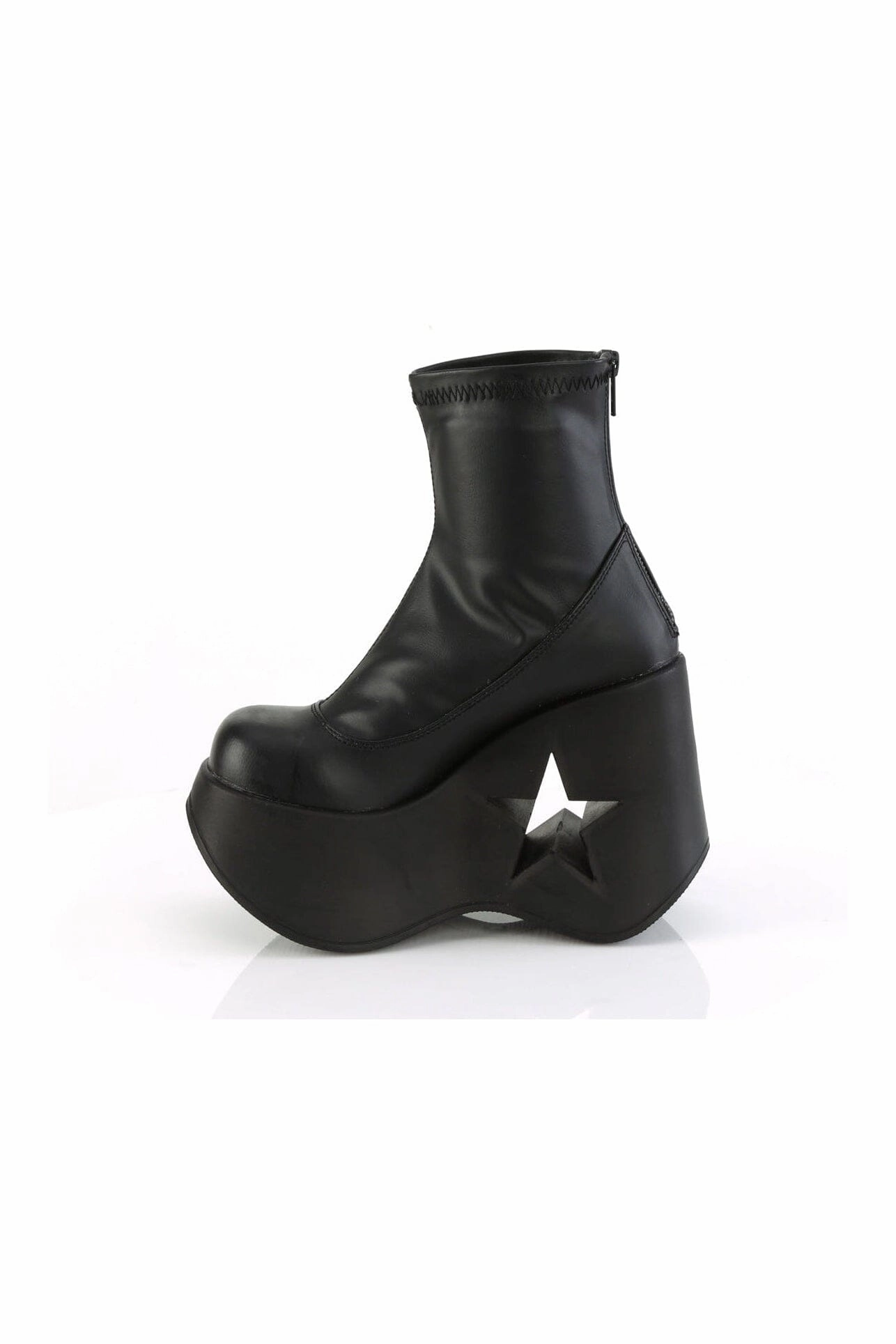DYNAMITE-100 Black Hologram Patent Ankle Boot
