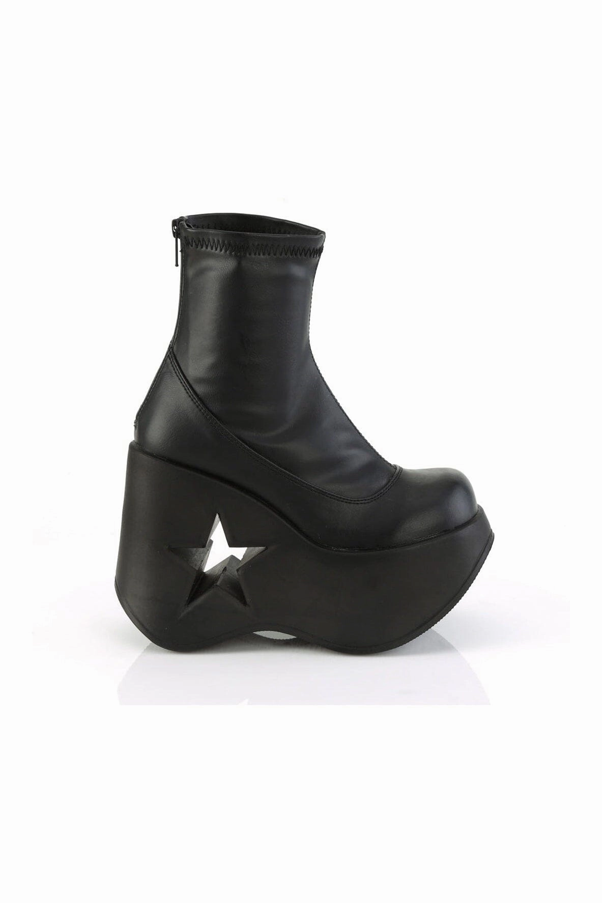 DYNAMITE-100 Black Hologram Patent Ankle Boot