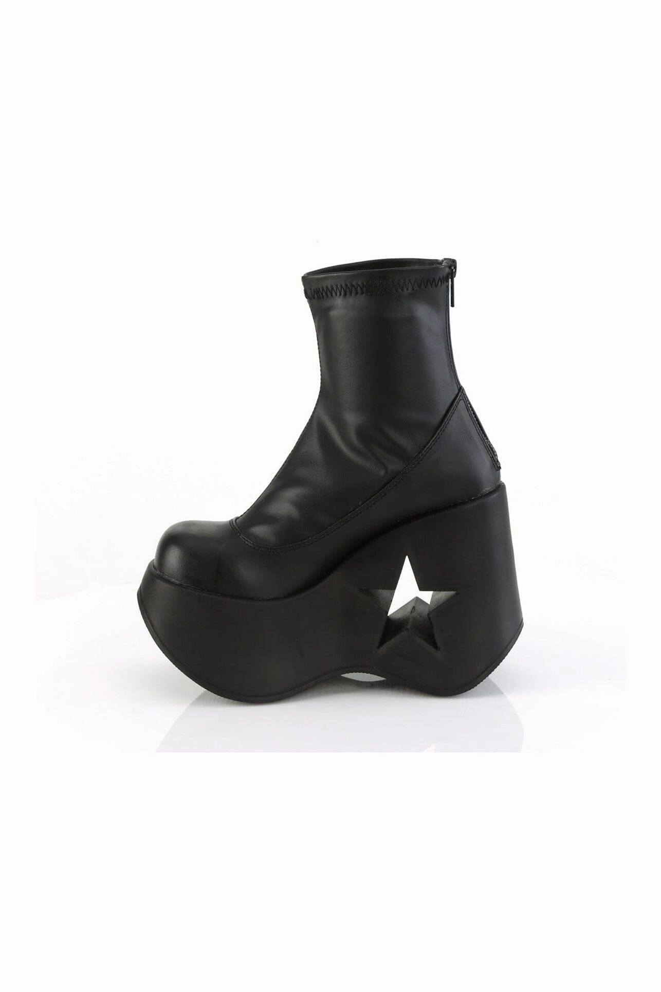 DYNAMITE-100 Black Hologram Patent Ankle Boot