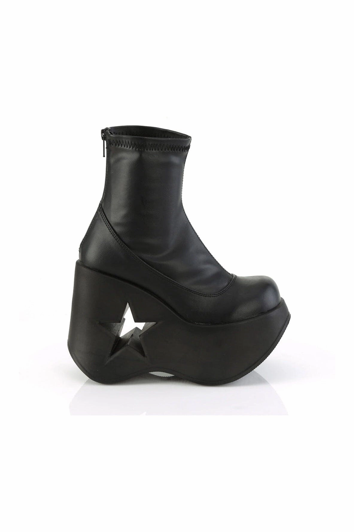DYNAMITE-100 Black Hologram Patent Ankle Boot