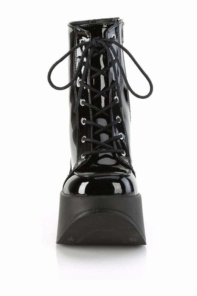 DYNAMITE-106 Black Patent Ankle Boot
