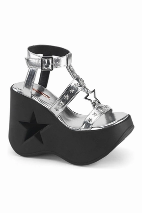 DYNAMITE-12 Silver Vegan Leather Sandal