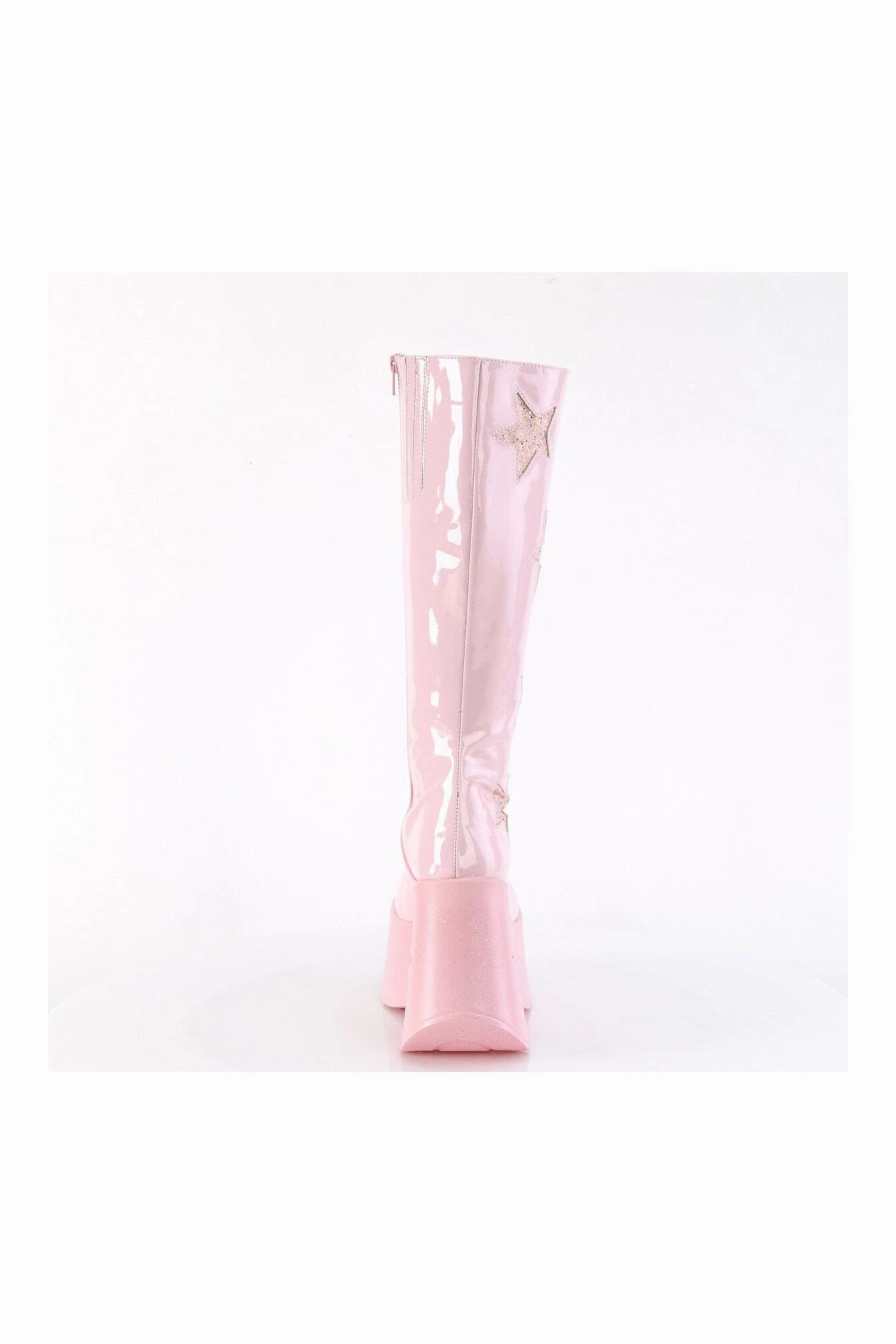 DYNAMITE-218 Pink Glitter Knee Boot