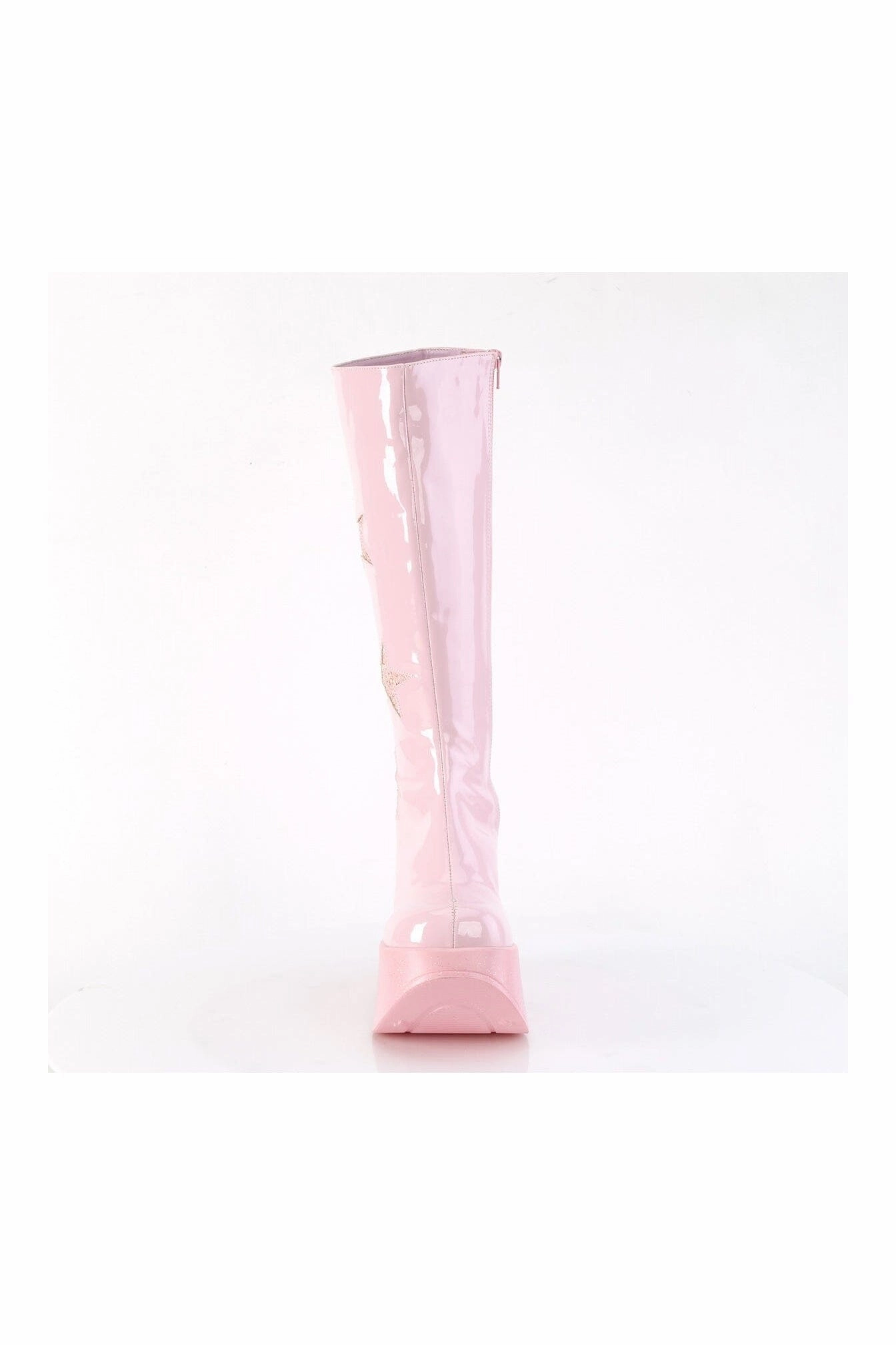 DYNAMITE-218 Pink Glitter Knee Boot