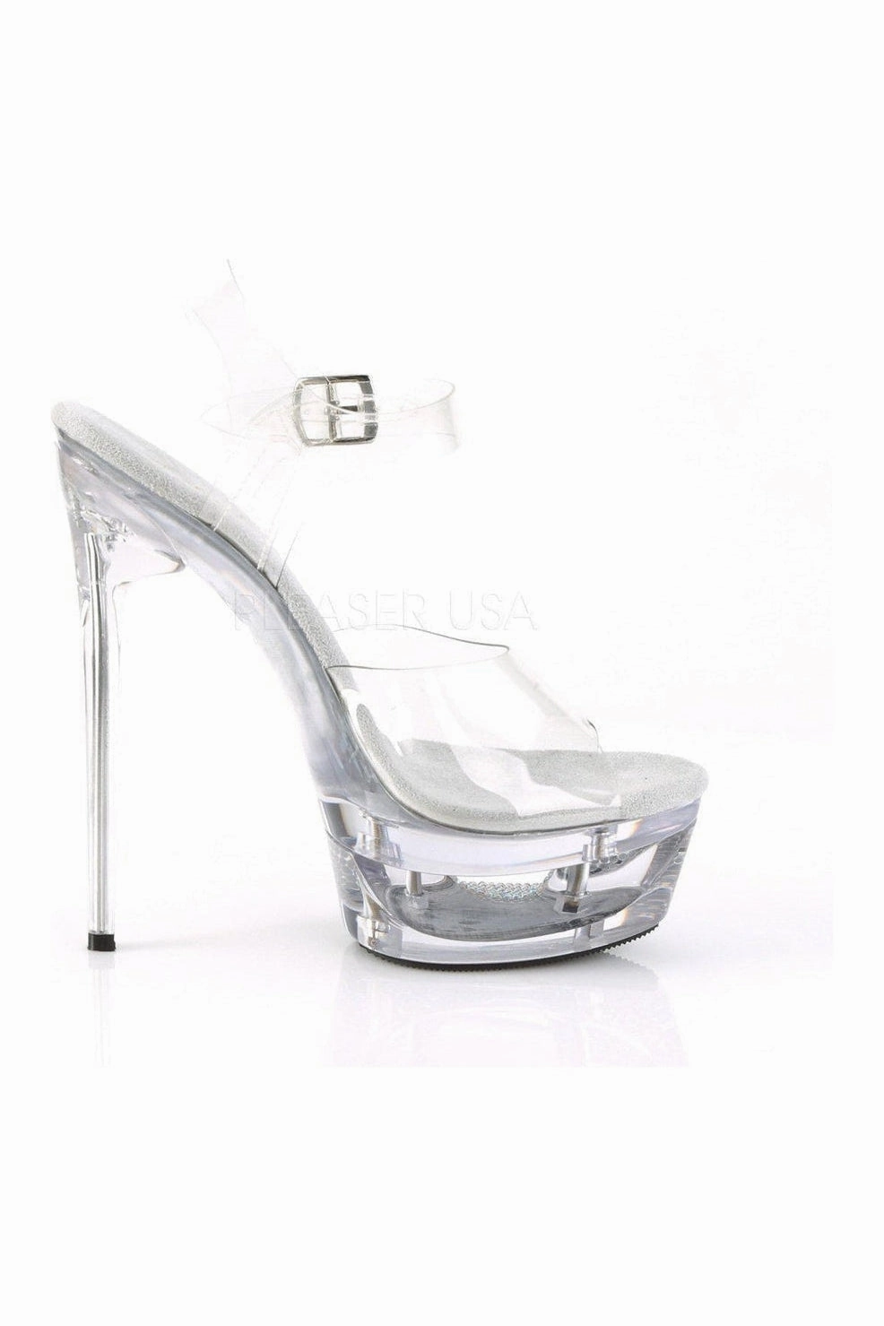 ECLIPSE-608DM Platform Sandal  | Clear Vinyl