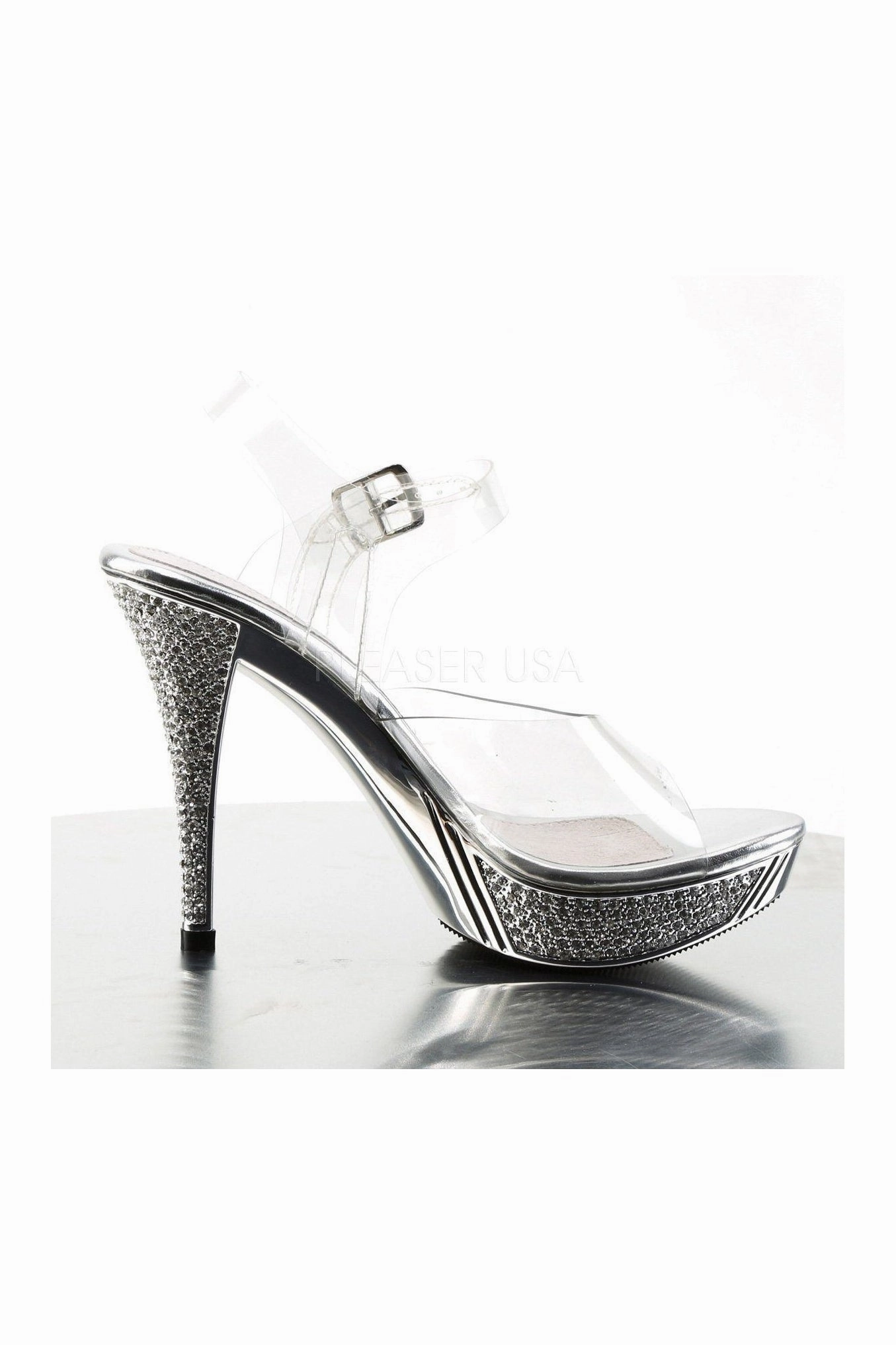 ELEGANT-408 Sandal | Clear Vinyl