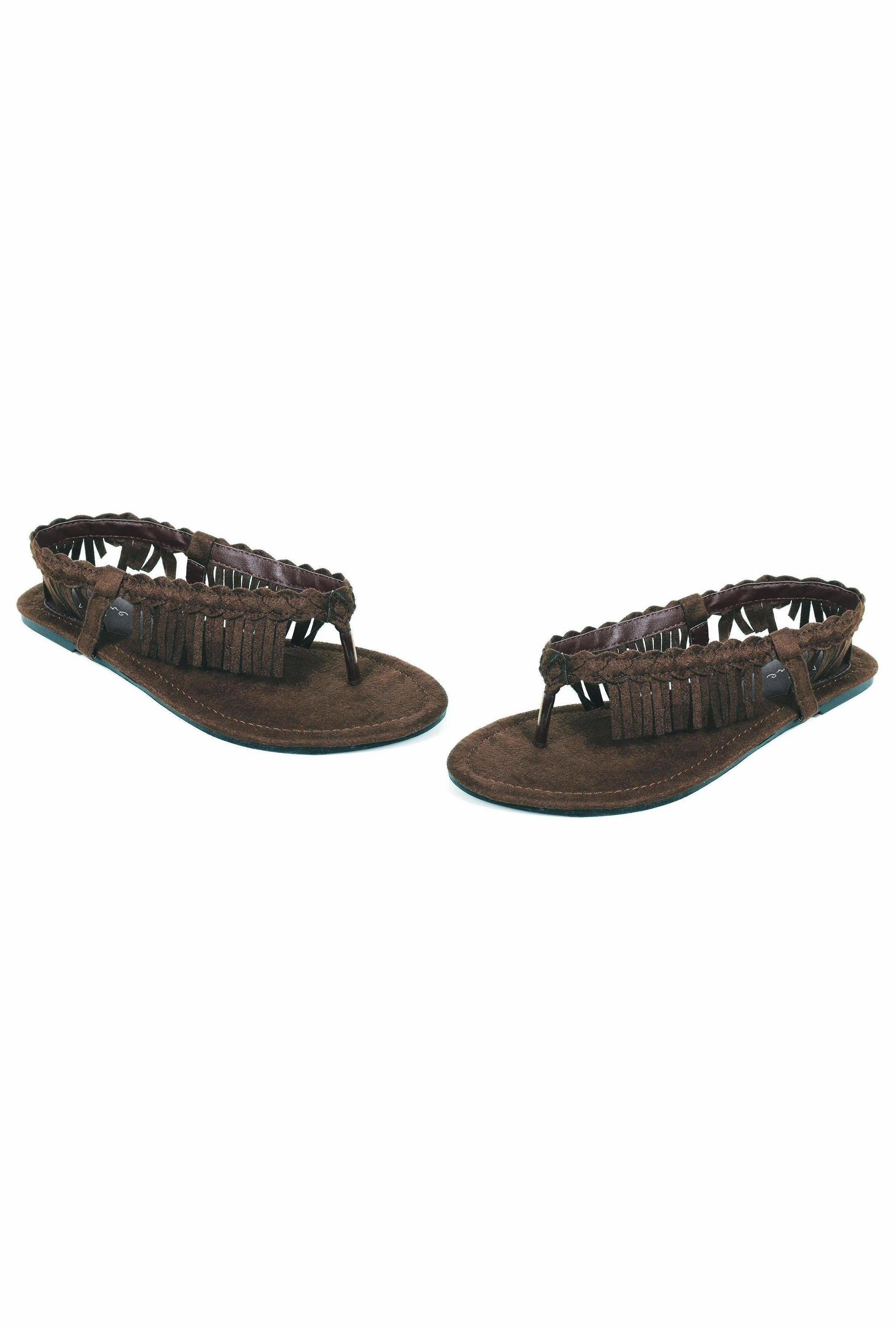 Ellie 015-APACHE Heel Sandal With Braid And Fringe