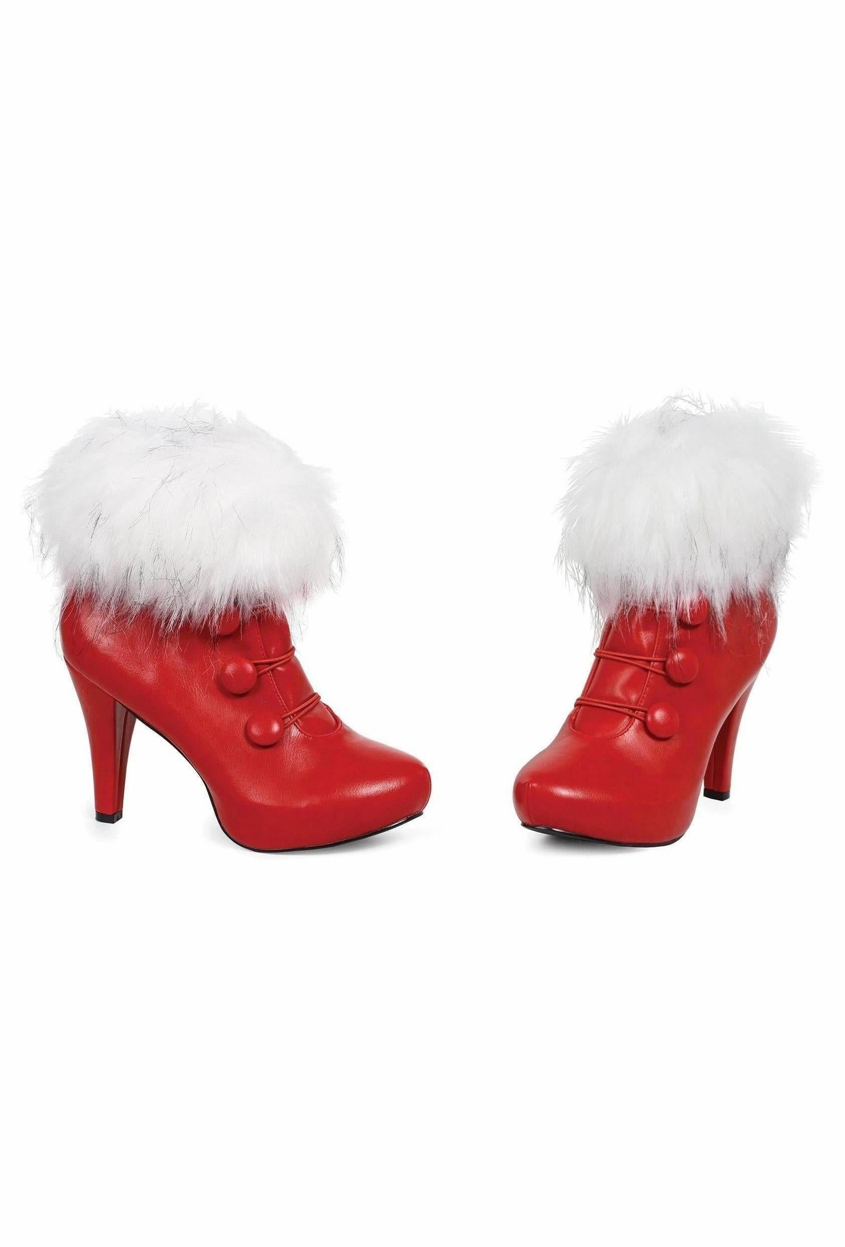 Ellie 414-CLAUS 4" Fur Trimmed Holiday Bootie